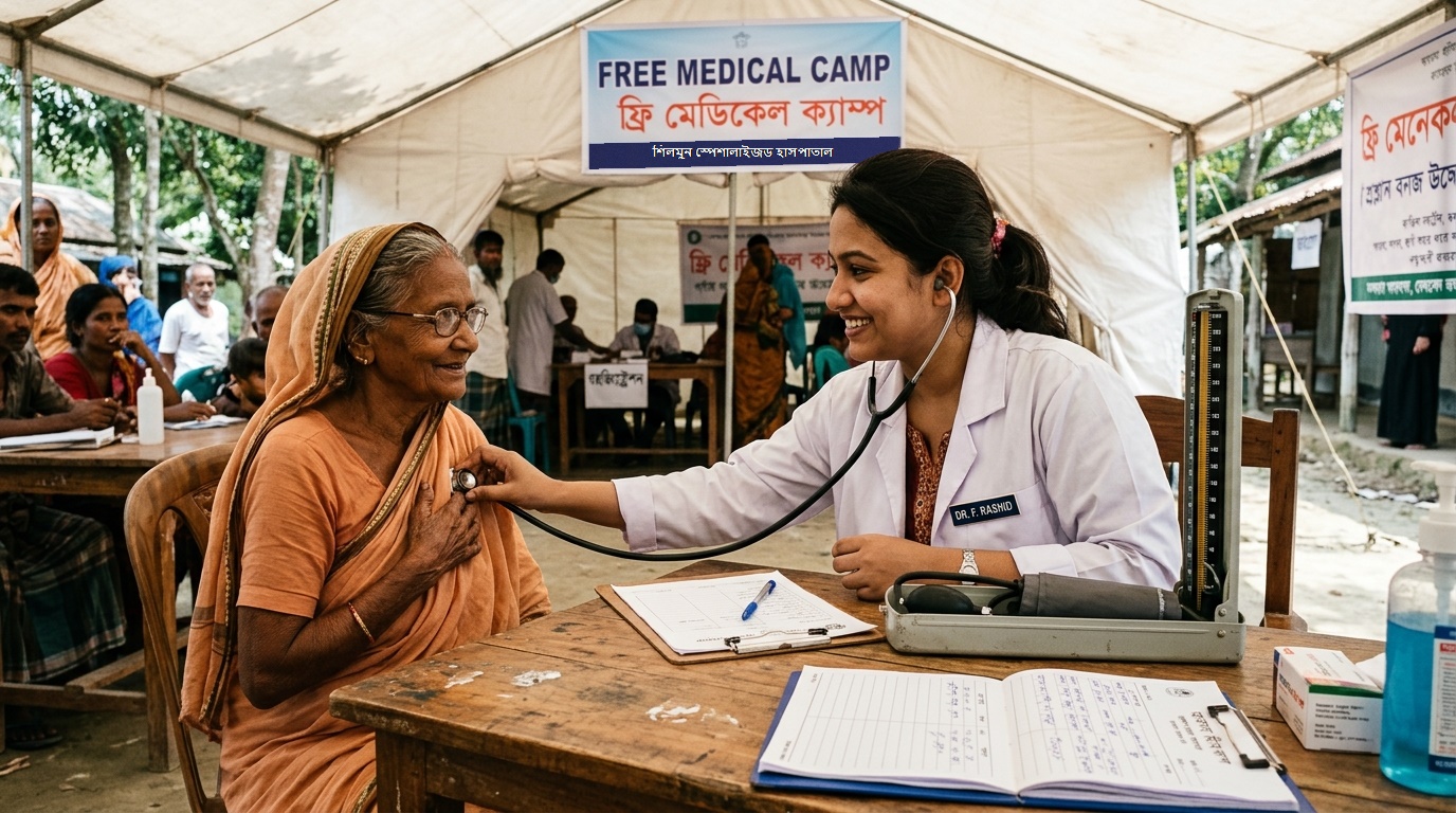 Free Medical Camp in Gazipur organized by Shilmoon Specialized Hospital