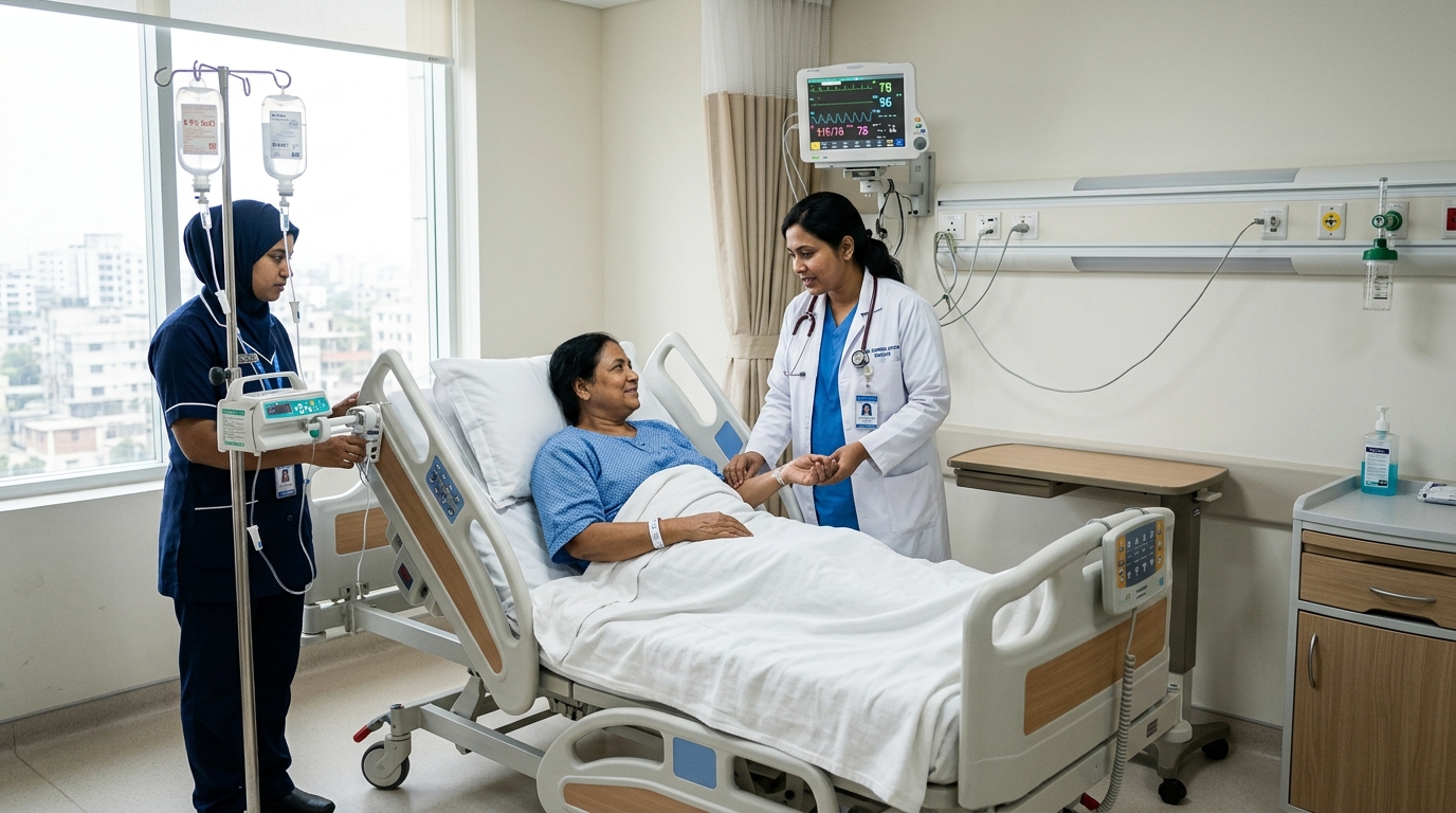 Reserved inpatient charity beds and compassionate care at Shilmoon Specialized Hospital